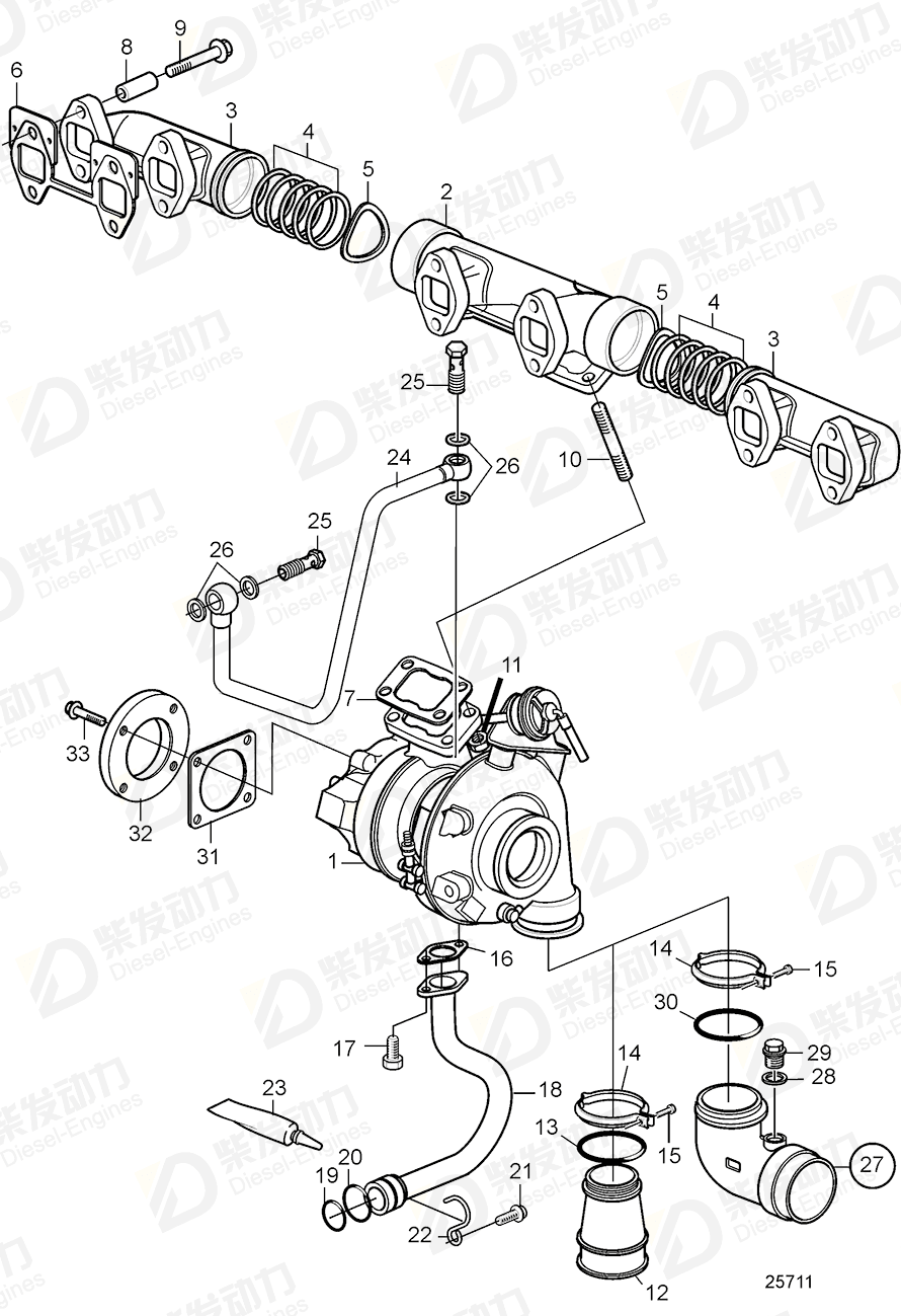 VOLVO Turbocharger 3801460 Drawing